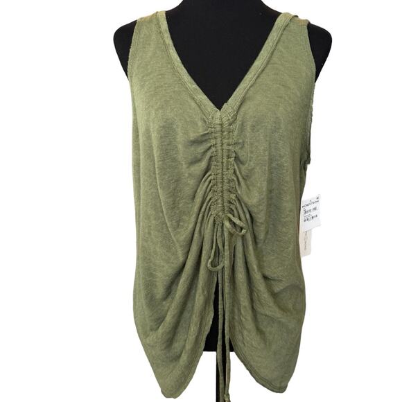 New ~ TREASURE & BOND ~ 100% Organic Cotton Cinched Front Knit Tank Top Size S - Picture 4 of 9